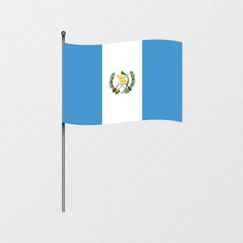 Guatemala flag on flagpole. illustration. vector
