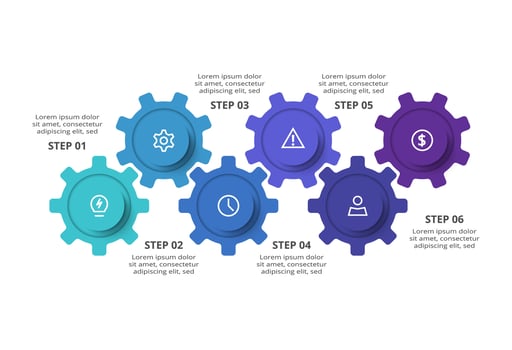 Creative concept for infographic with 6 steps, options, parts or processes. Business data visualization. vector