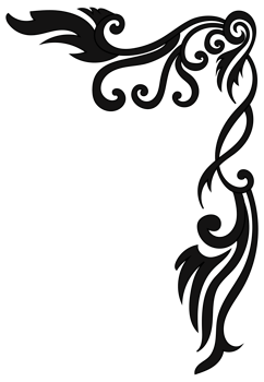 Thin line vintage corner. Medieval period of the Victorian dynasty. Fancy black monogram frame design element abstract icon collection Flower simple symbol png