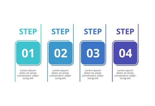 Rectangles infographic with 4 steps, options, parts or processes. Business data visualization. vector