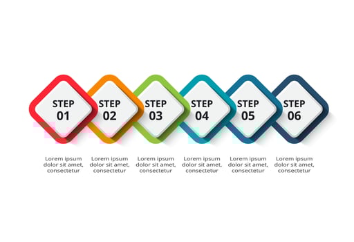 Creative concept for infographic with 6 steps, options, parts or processes. vector