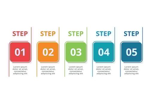 Creative concept for infographic with 5 steps, options, parts or processes. Business data visualization. vector