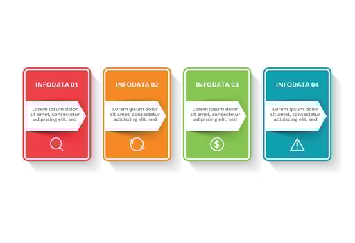Creative concept for infographic with 4 steps, options, parts or processes. Business data visualization. vector