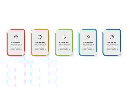 Creative concept for infographic with 5 steps, options, parts or processes. Business data visualization. vector