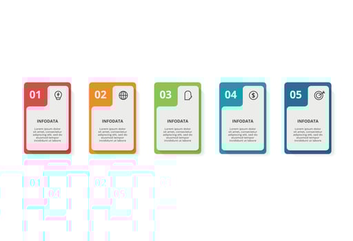 Creative concept for infographic with 5 steps, options, parts or processes. Business data visualization. vector