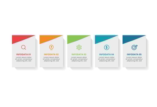 Creative concept for infographic with 5 steps, options, parts or processes. Business data visualization. vector
