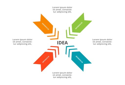 Creative concept for infographic with 4 steps, options, parts or processes. Business data visualization. vector