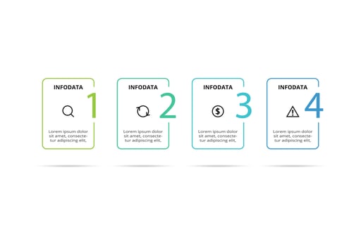 Creative concept for infographic with 4 steps, options, parts or processes. Business data visualization. vector