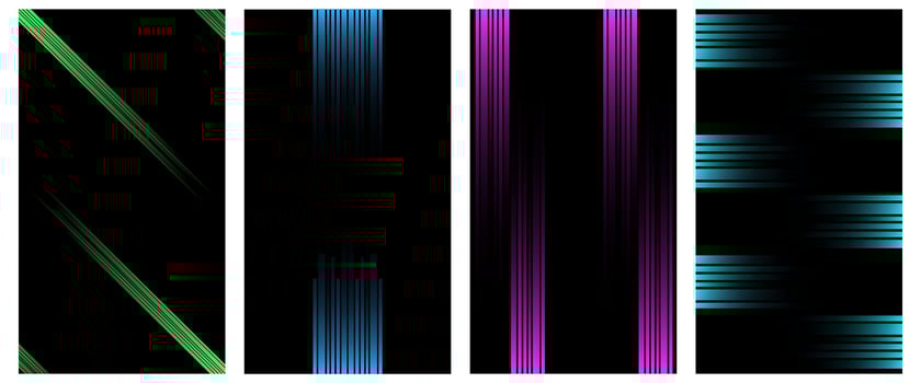 Abstract Gradient Poster Background Set. A minimalist cover template with a bright perspective of a collection of geometric shapes. vector