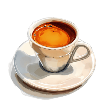 A Cup of Espresso, Watercolor Illustration png