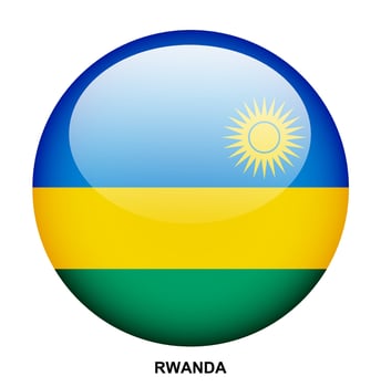RWANDA flag button on white background vector