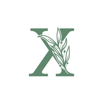 Botanical logo design letter with creative flower concept vector