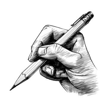 Hand Drawing with a Pencil in Black and White Sketch Style png