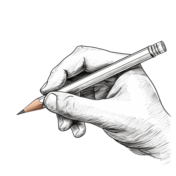Close-Up of a Hand Holding a Pencil png