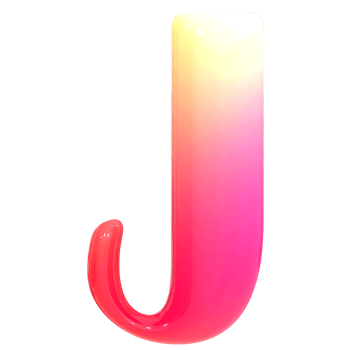 Gradient Font J 3D Render png