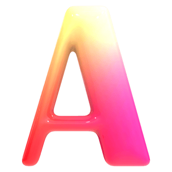 Gradient Font A 3D Render png