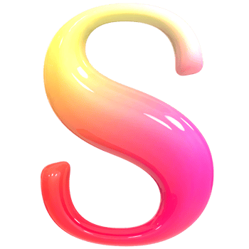 Gradient Font S 3D Render png
