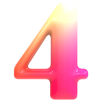 Gradient Number 4 3D Render png