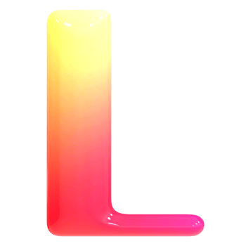 Gradient Font L 3D Render png