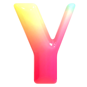 Gradient Font Y 3D Render png