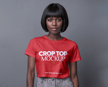 Female Crop Top Mockup psd