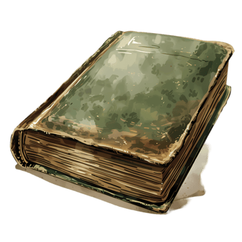 Old Book With Worn Green Cover png