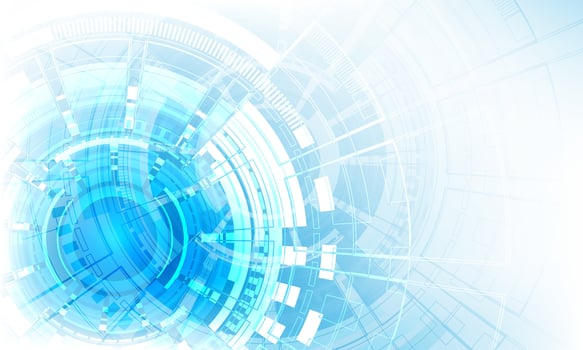Abstract technology blue circular system cyber futuristic on white design modern creative background vector