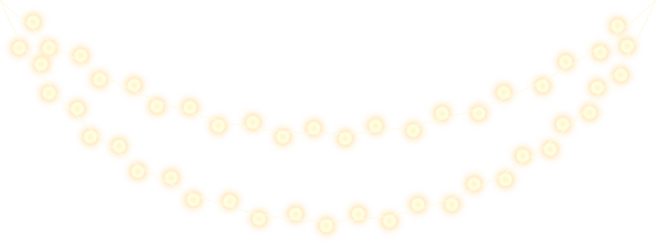 String lights in the night. Christmas lamp hanging. png