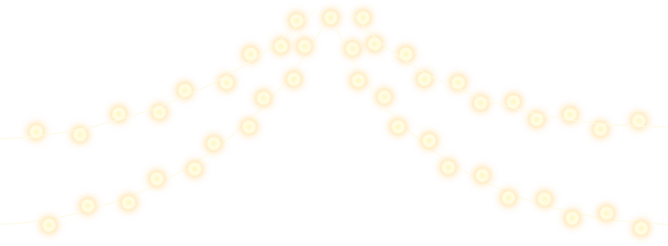 String lights in the night. Christmas lamp hanging. png