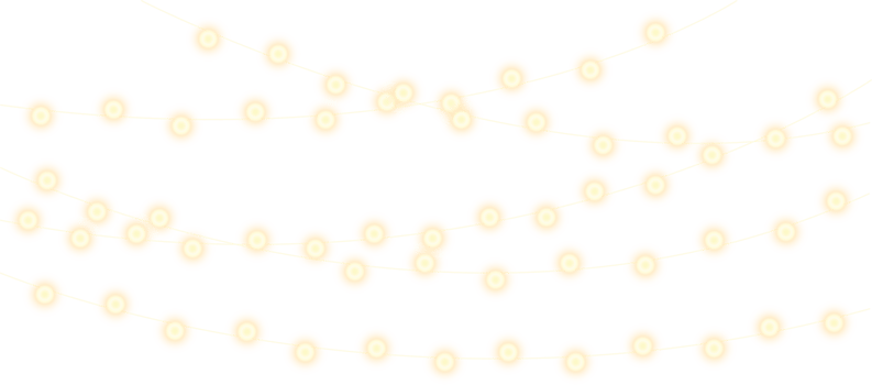 String lights in the night. Christmas lamp hanging. png