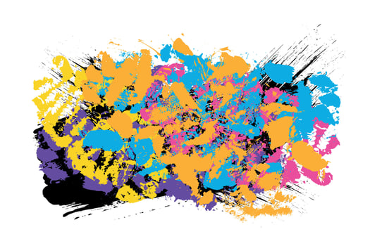Colorful abstract grunge artistic brush stroke banner. Brush stroke texture explosion vector
