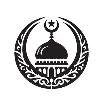 Silhouette of Islamic Element Icon Isolated in White vector