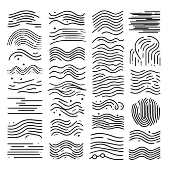 Hand-Drawn Lines on Clean White Background, Variety of Shapes and Directions vector