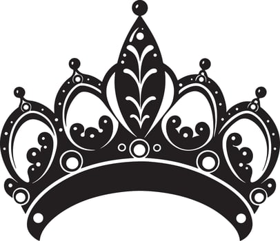 royal crown illustraion black and white vector