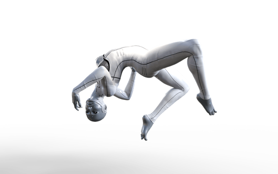 3d illustration of A woman cyborg pose. png
