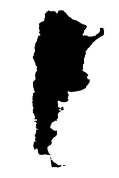 Argentina map silhouette vector