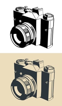 SLR film camera vector