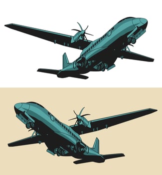 Transport aircraft illustration vector