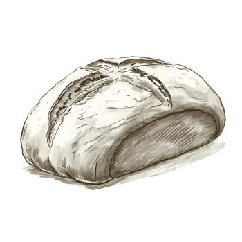 Hand-Drawn Illustration of a Loaf of Bread png