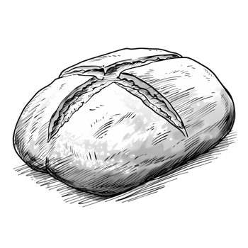 Hand-Drawn Illustration of a Freshly Baked Loaf of Bread png