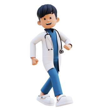 3D Doctor Character Walking with Confident. Suitable for Medical content png