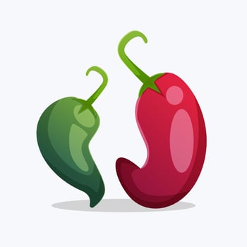 Spicy Delights Red and Green Chili Peppers vector