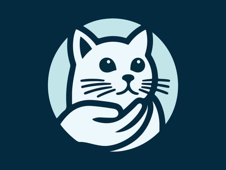a cat is holding its paw in the shape of a circle vector