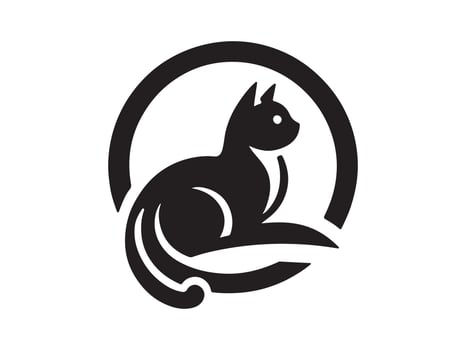 Cat head icon. Cat face logo. Silhouette simple. Flat style. Cartoon cat face. Logo design template. illustration. Animal logotype concept. vector