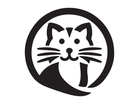Cat head icon. Cat face logo. Silhouette simple. Flat style. Cartoon cat face. Logo design template. illustration. Animal logotype concept. vector