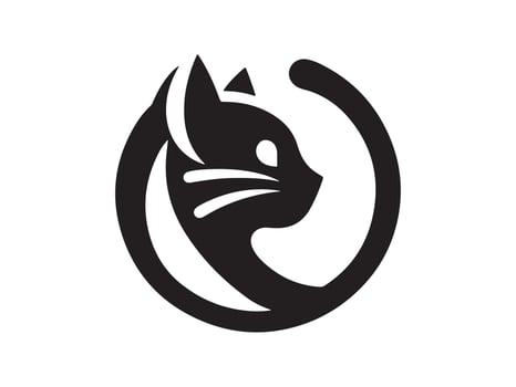 a black and white logo of a cat vector