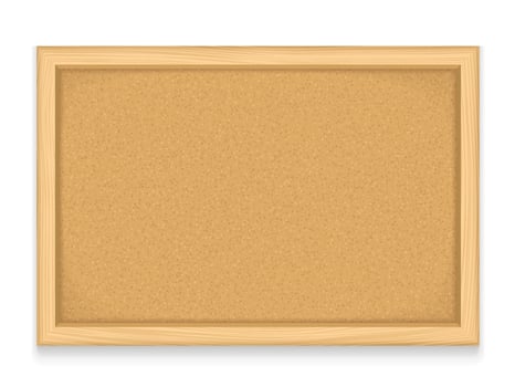 Empty bulletin board on white background vector