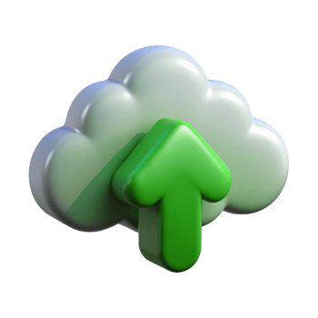 Cloud with Up Arrow 3d Render png