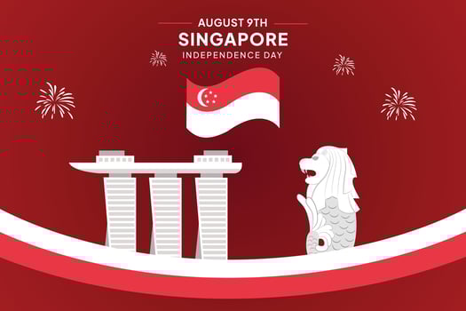 Singapore's independence day Concept. Colored flat illustration isolated. vector