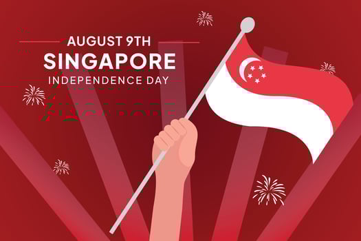 Singapore's independence day Concept. Colored flat illustration isolated. vector